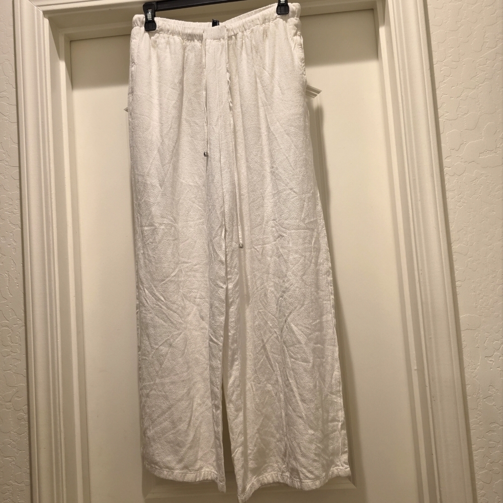 Zara Cream Elastic Waist Pants